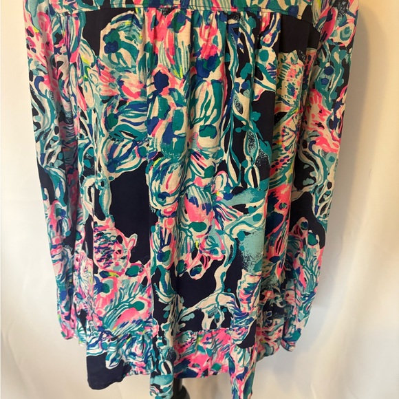 Lily Pulitzer Floral Blouse with Tassels medium - Picture 9 of 10